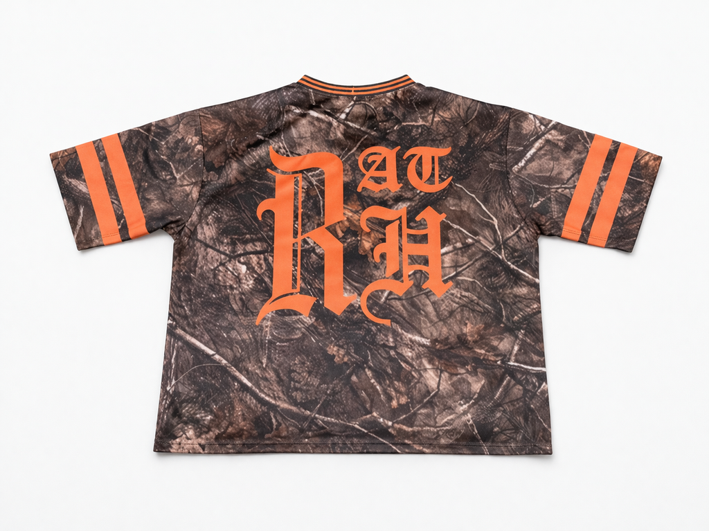 Old English Boxy Cropped Fit Woodland Camo Jersey