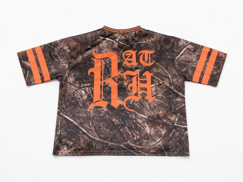Old English Boxy Cropped Fit Woodland Camo Jersey