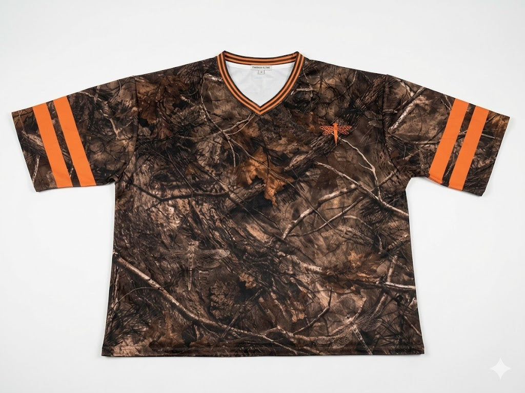 Old English Boxy Cropped Fit Woodland Camo Jersey