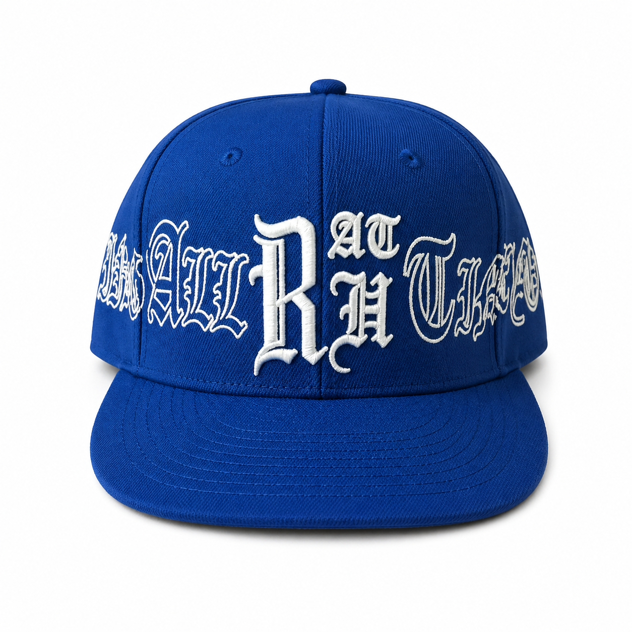 Old English Fitted Hat (Blue Script)