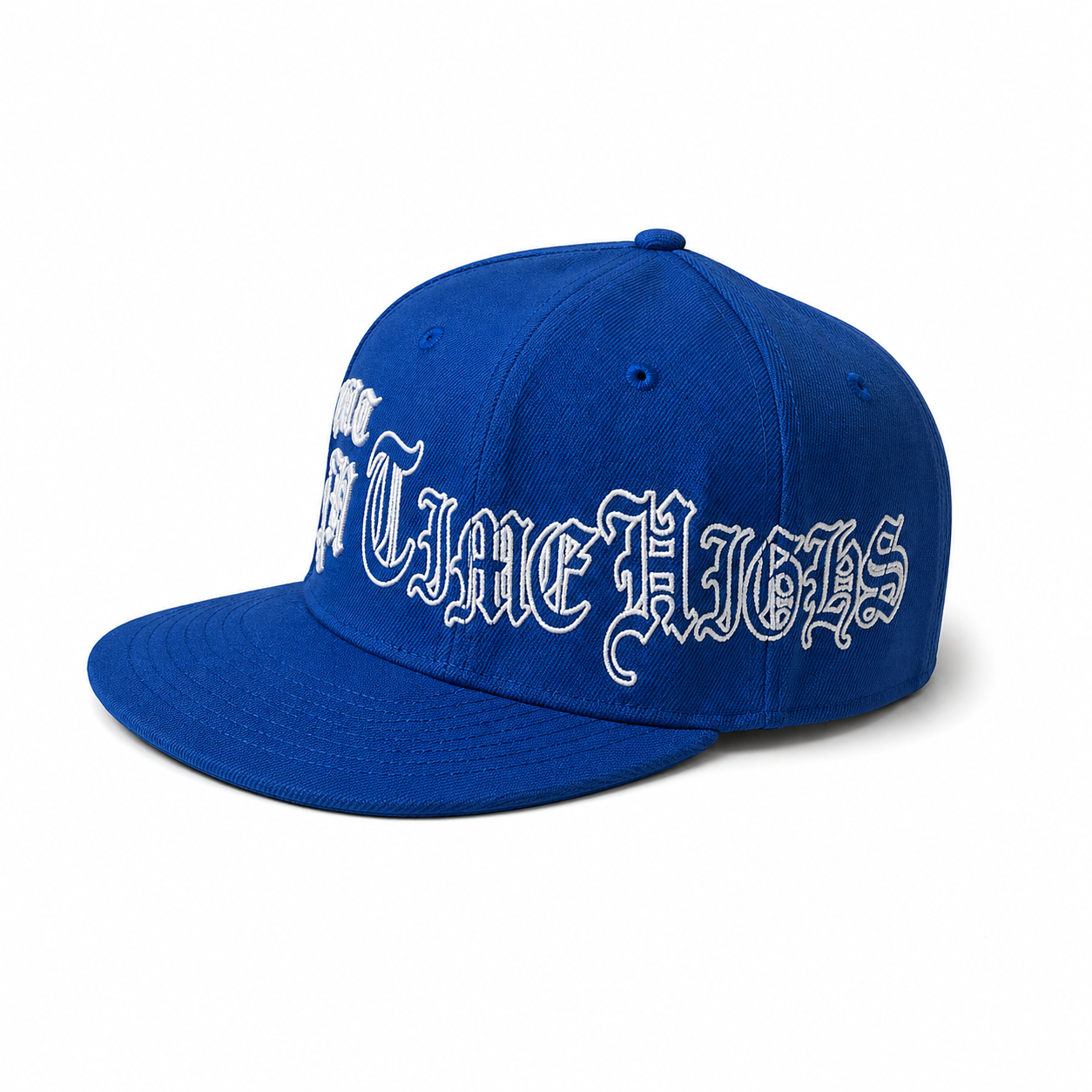 Old English Fitted Hat (Blue Script)