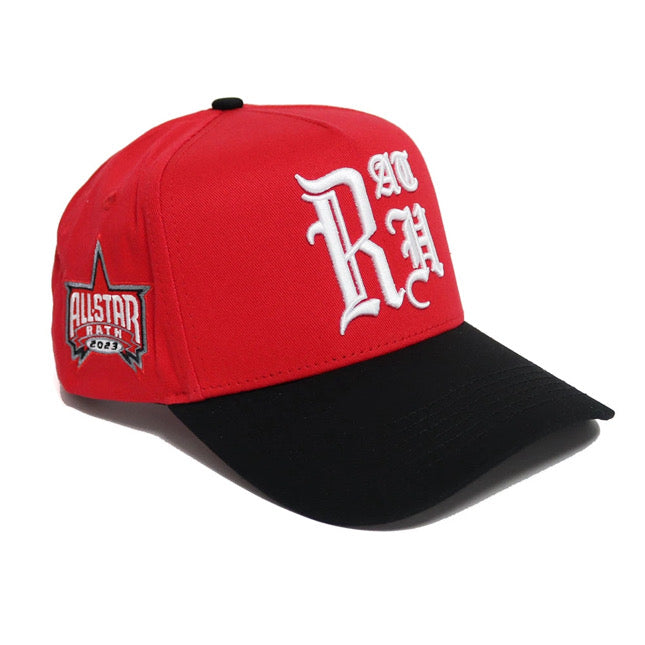 Old English Snapback (Red & Black)