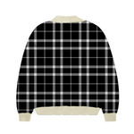 Black and Cream Plaid Cardigan