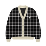 Black and Cream Plaid Cardigan